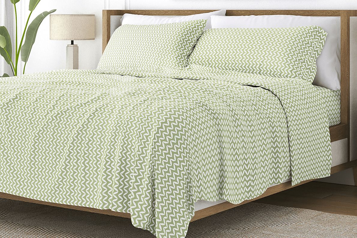 Belden Landing XVII Sage 4 Pc Queen Bed Sheet Set