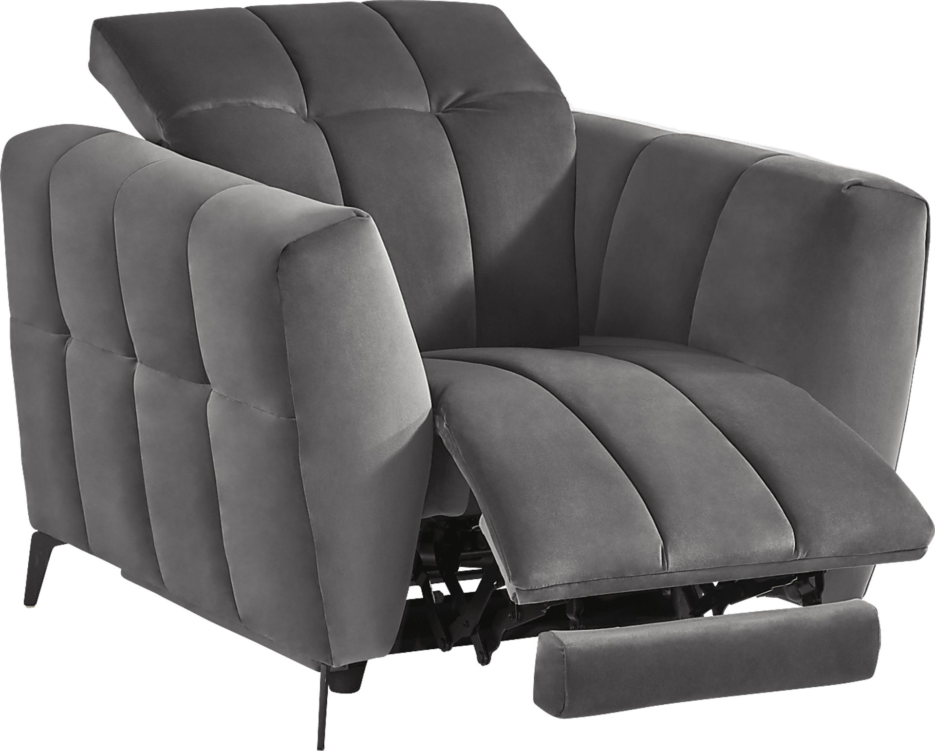 Belden Place Gray Dual Power Recliner - Image 3