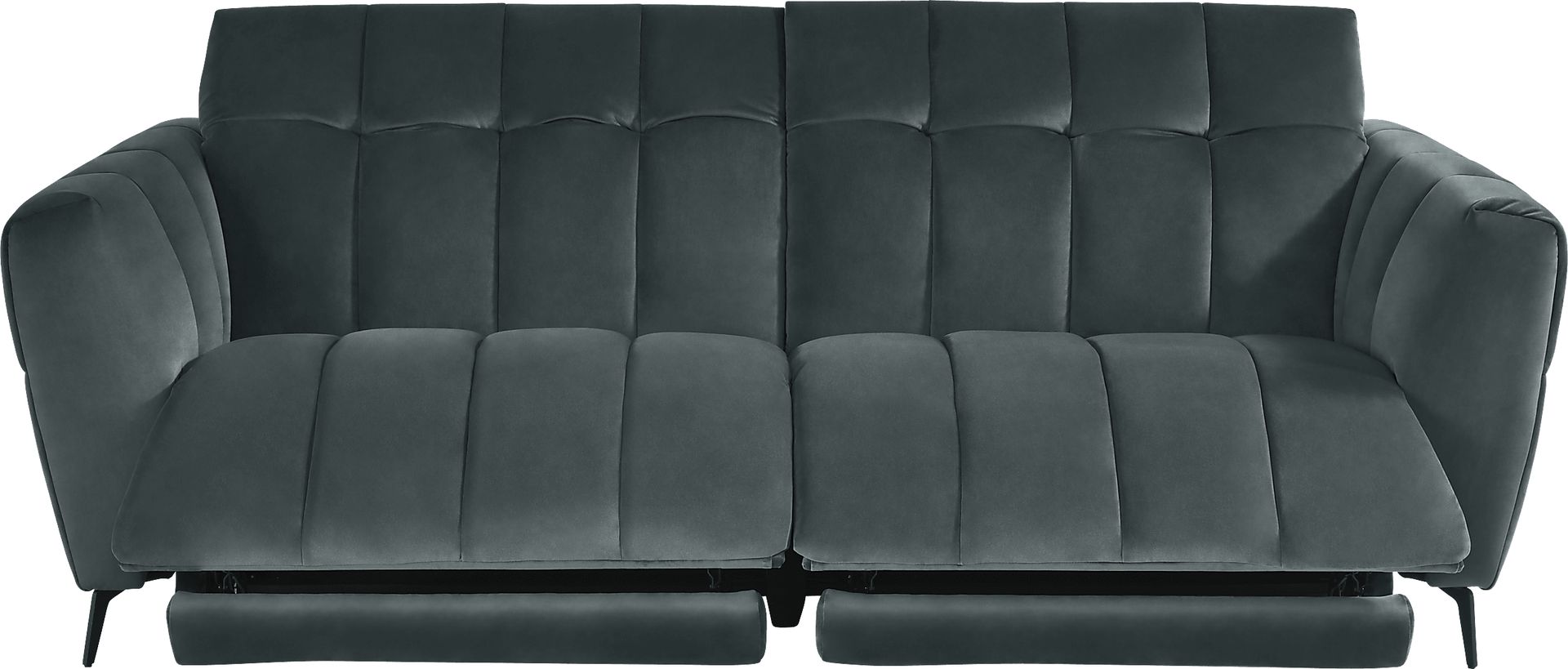 Belden Place Teal Dual Power Reclining Sofa - Image 4