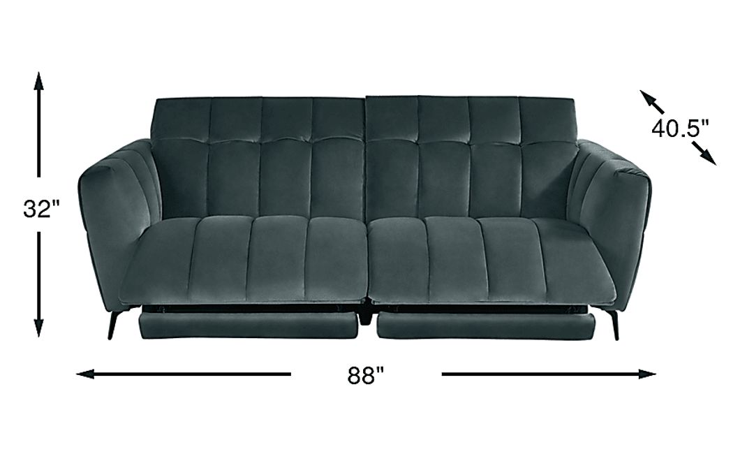Belden Place Teal Dual Power Reclining Sofa