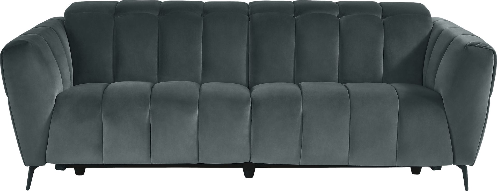 Belden Place Teal Dual Power Reclining Sofa - Image 1