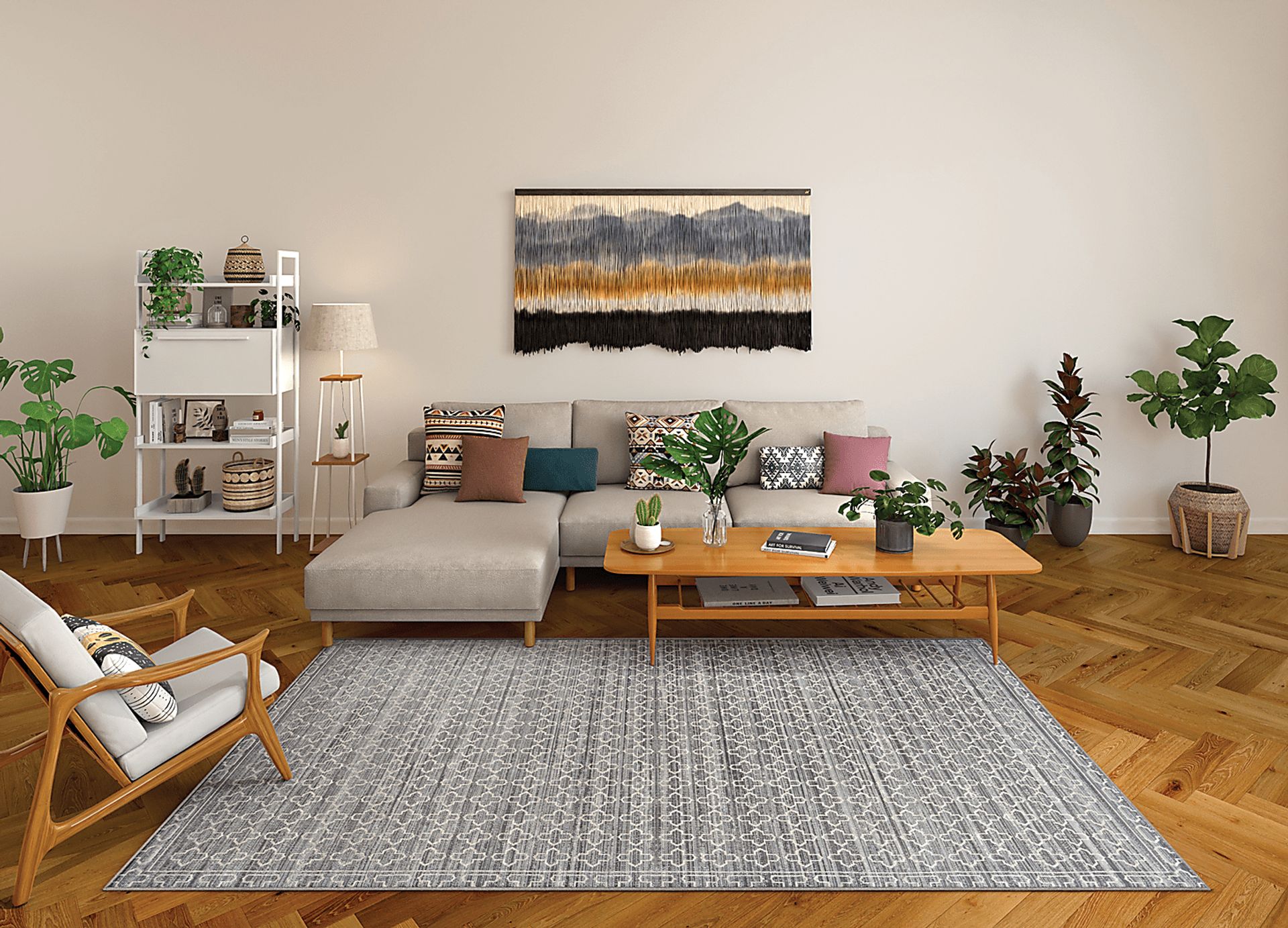 Belewo Charcoal 5' x 7'10 Indoor/Outdoor Rug - Image 2