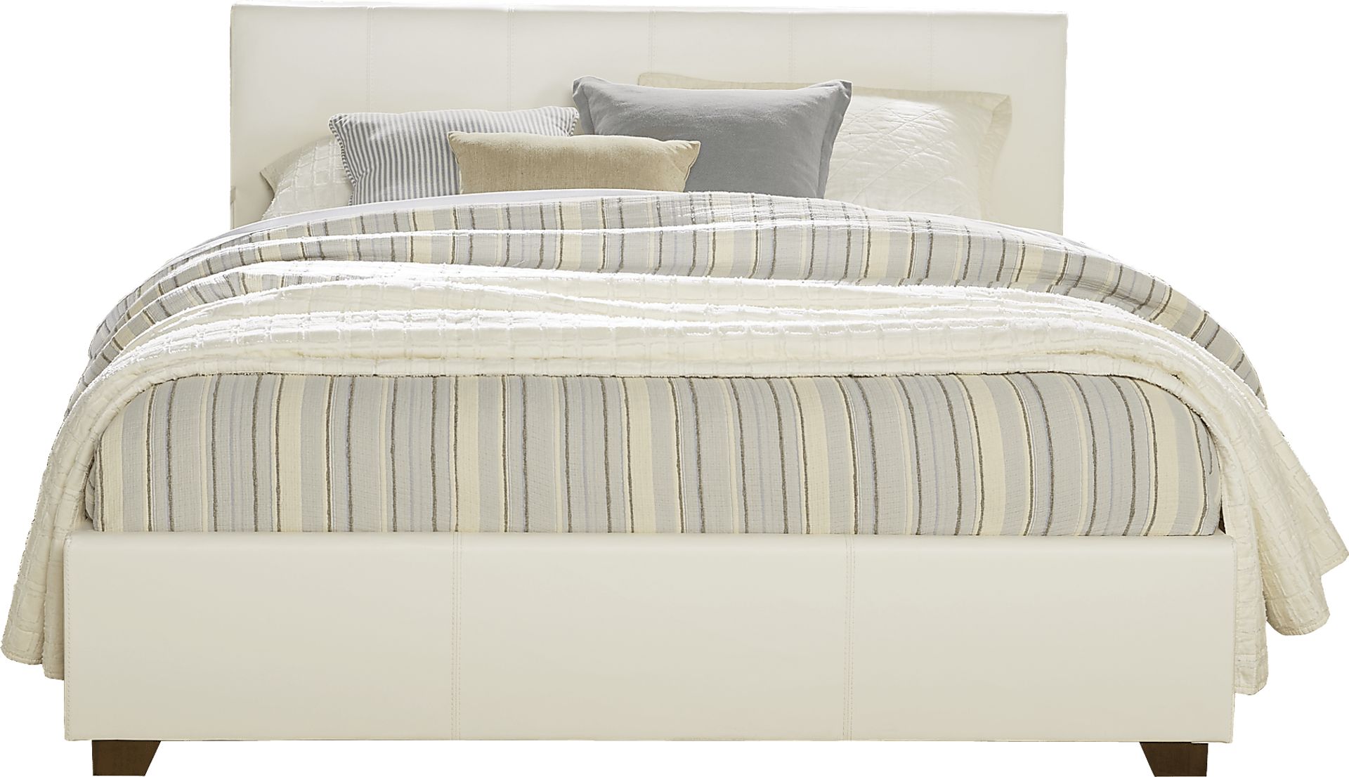 Gardenia Pecan 8 Pc Queen Bedroom with White Upholstered Bed - Image 2