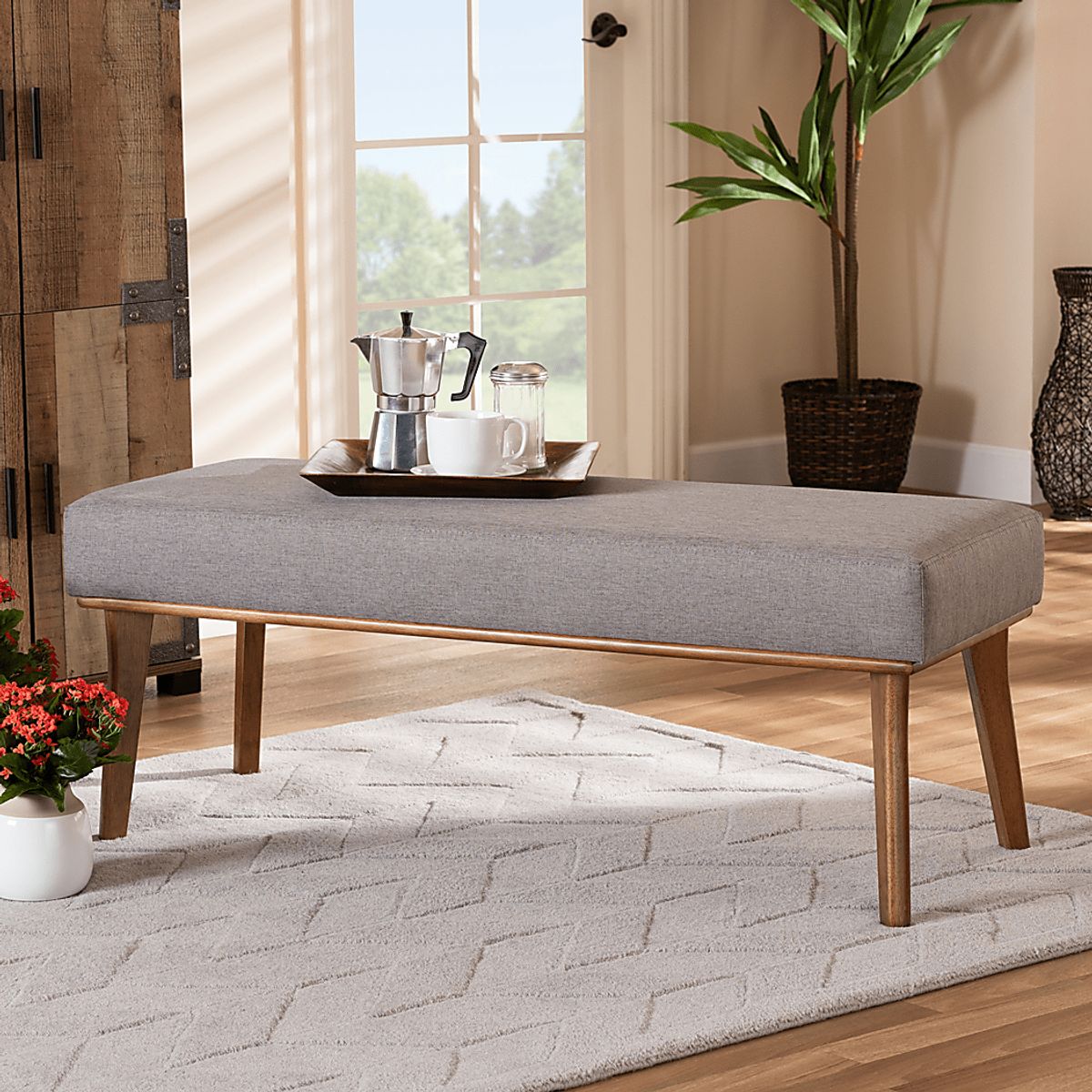 Belgrove Gray Bench | Rooms to Go