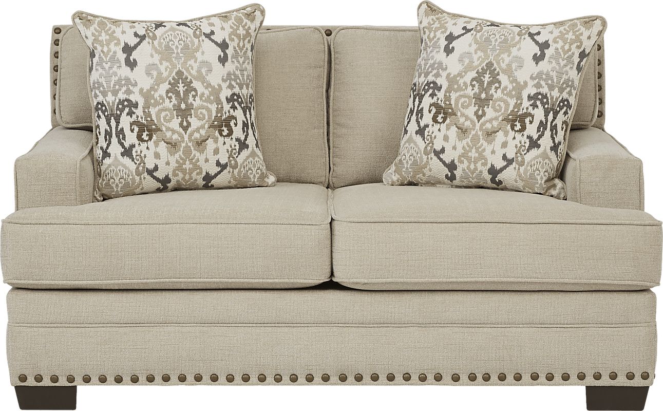 Belhaven 7 Pc Beige Chenille Fabric Sleeper Living Room Set With ...