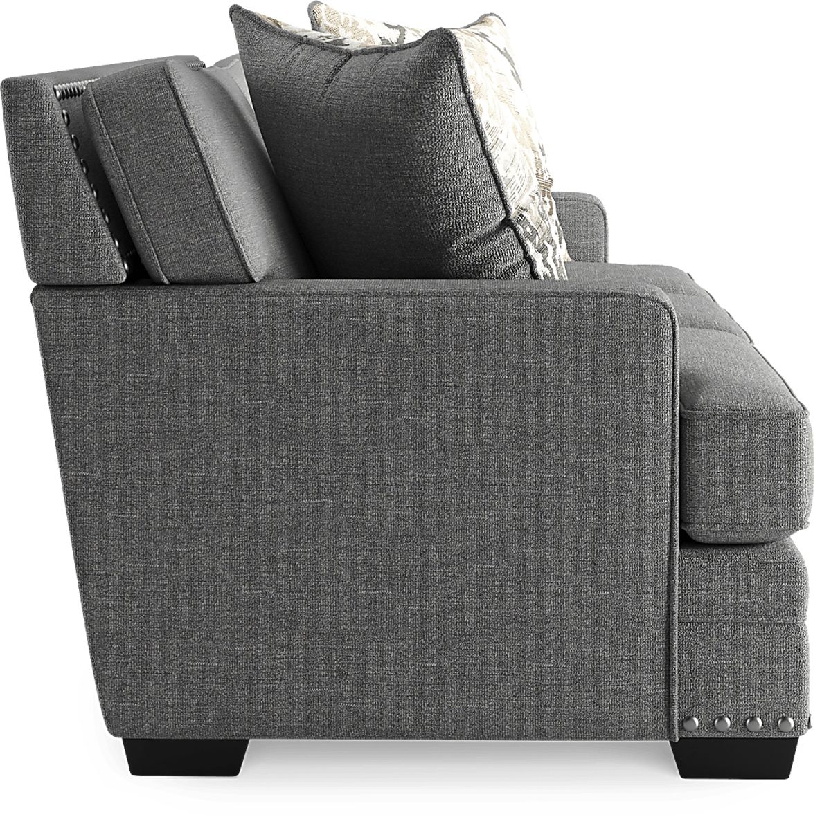 Belhaven 7 Pc Graphite Gray Chenille Fabric Premium Sleeper Living Room ...