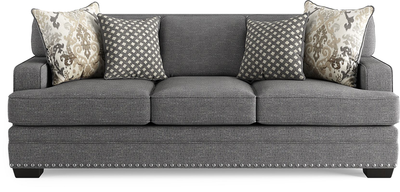 Belhaven 7 Pc Graphite Gray Chenille Fabric Premium Sleeper Living Room ...