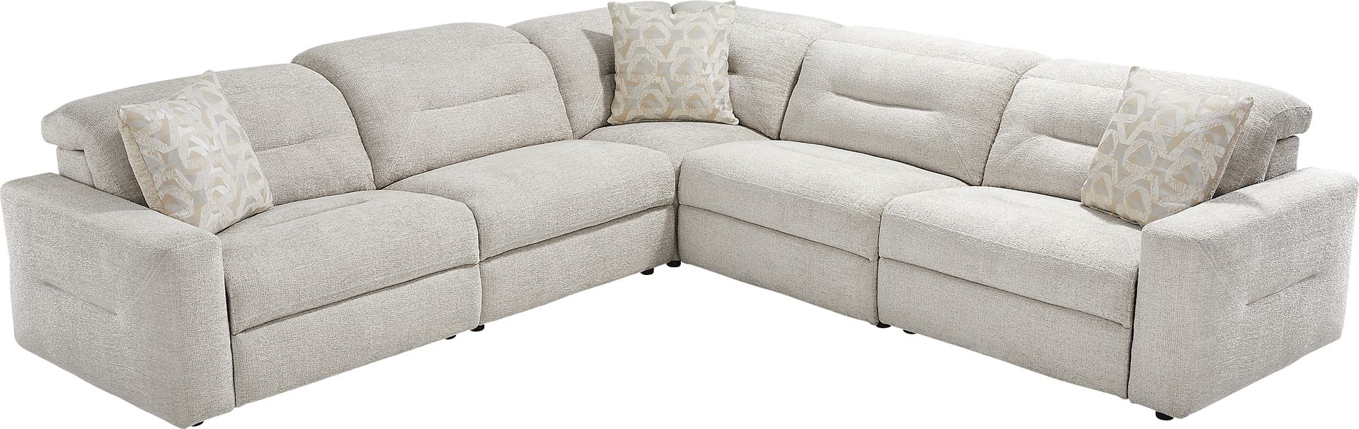 Belia Beige 5 Pc Dual Power Reclining Sectional - Image 3