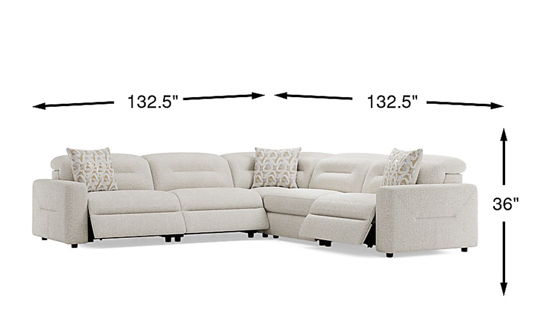 Belia 5 Pc Dual Power Reclining Sectional
