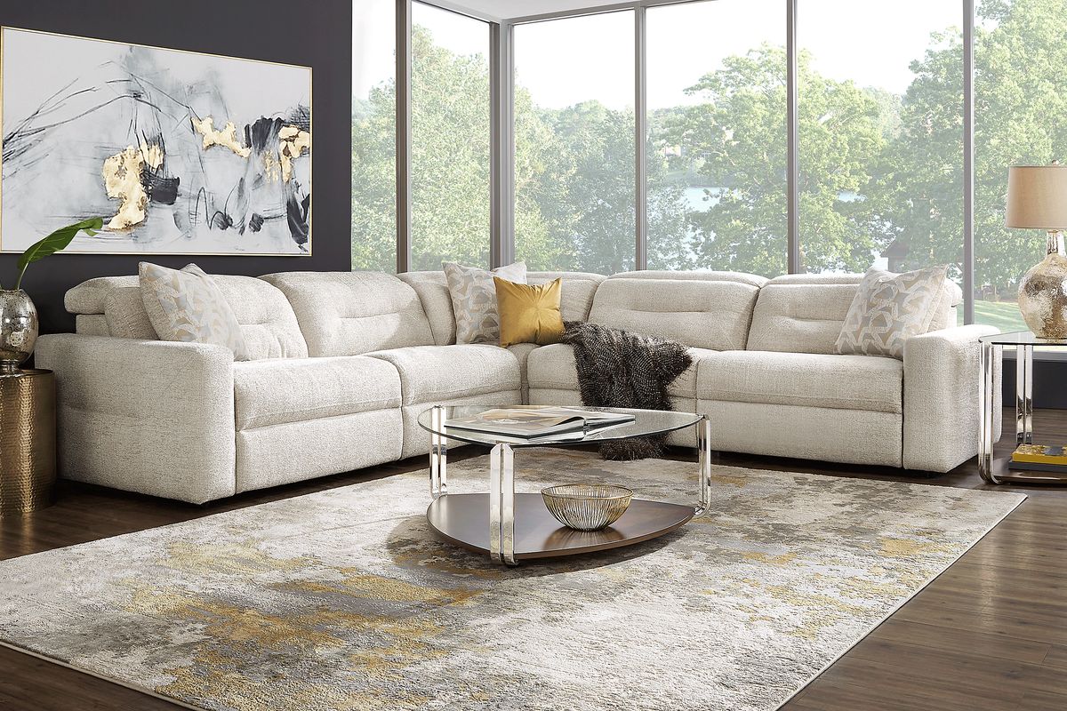Belia Beige 5 Pc Dual Power Reclining Sectional