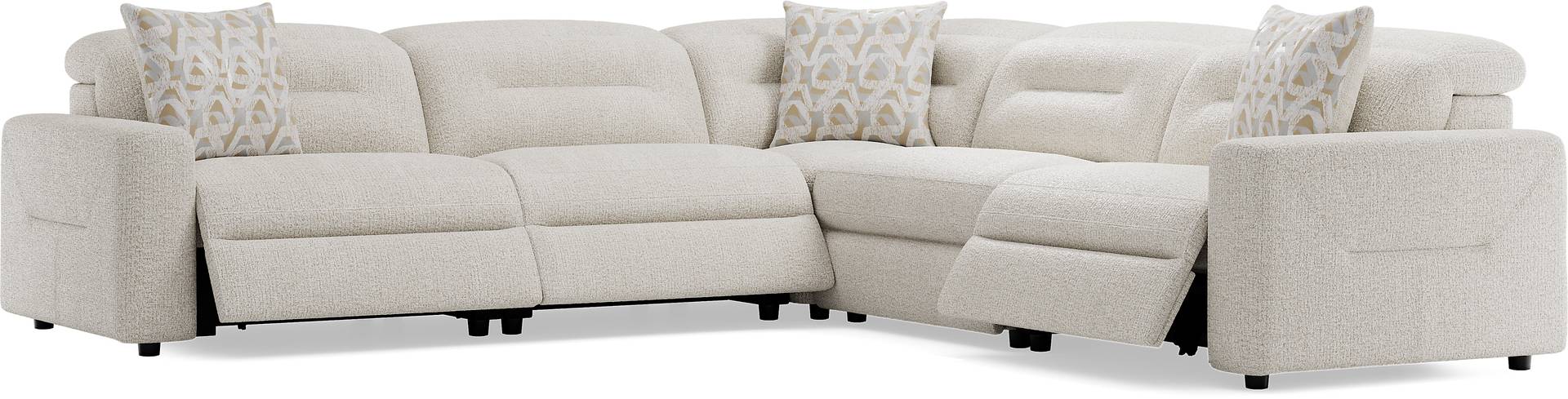 5 pc dual power reclining sectional