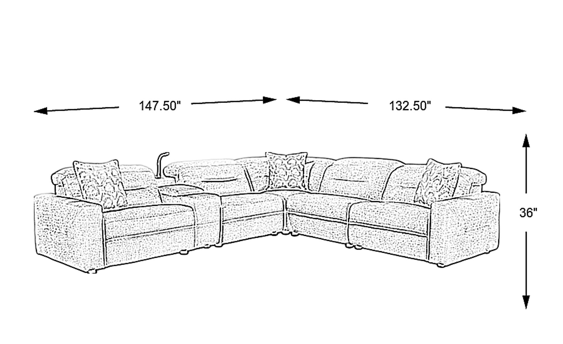Belia Beige Polyester Fabric 6 Pc Dual Power Reclining Sectional