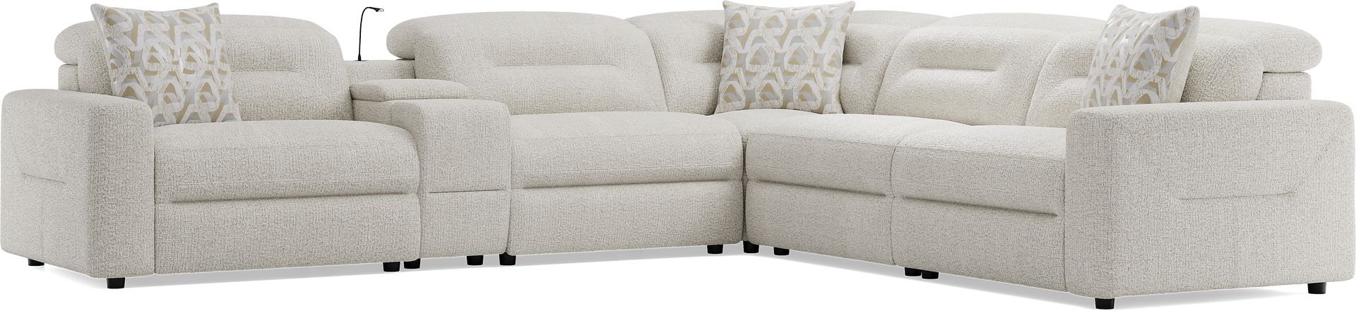 Belia Beige 6 Pc Dual Power Reclining Sectional - Image 3