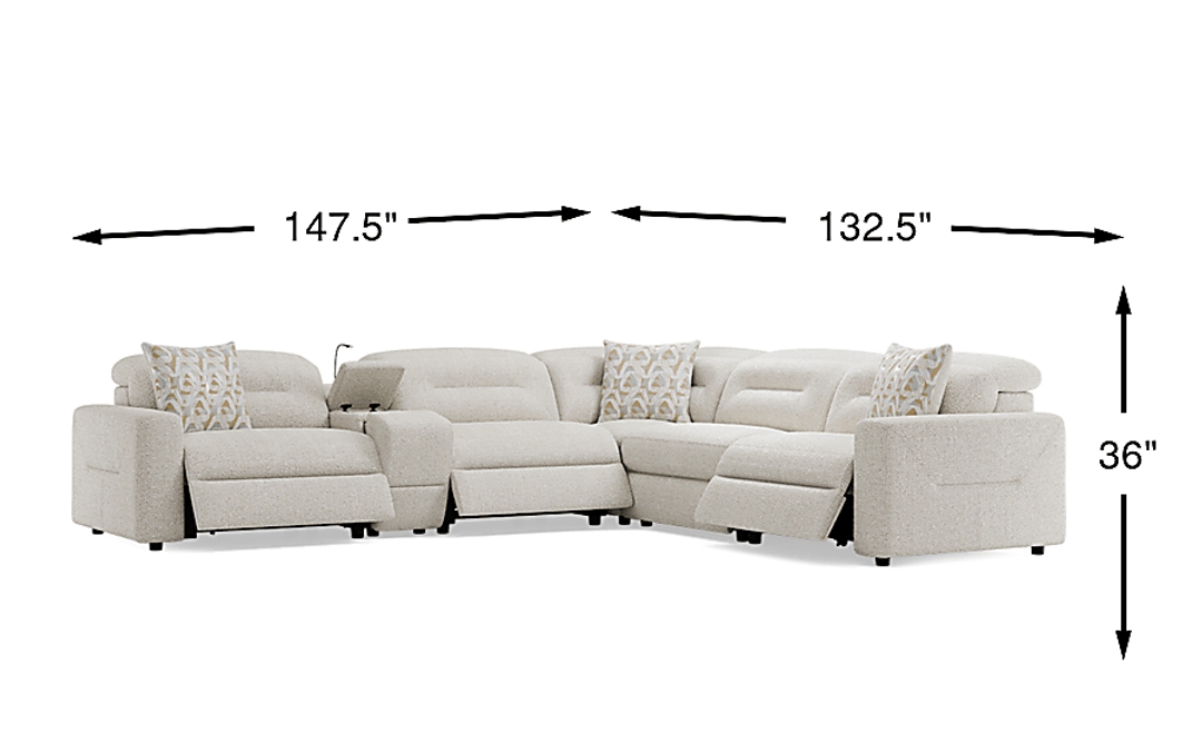 Belia 6 Pc Dual Power Reclining Sectional