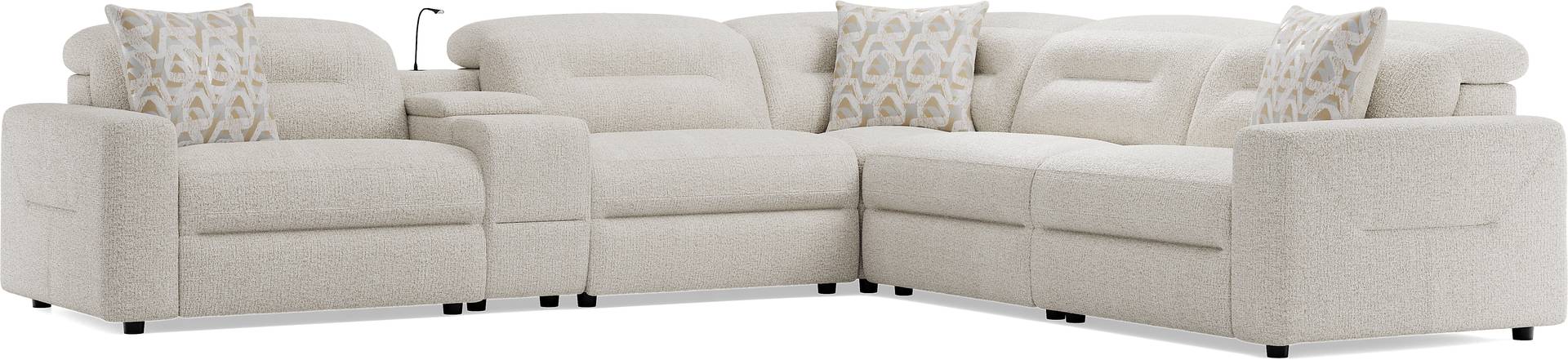 6 pc dual power reclining sectional