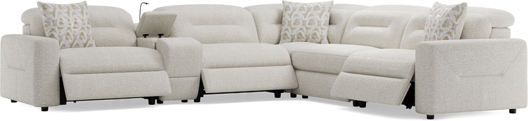 6 pc dual power reclining sectional