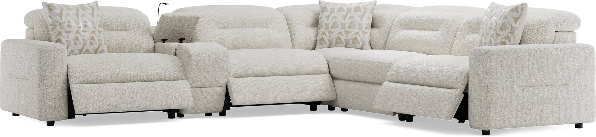 6 pc dual power reclining sectional
