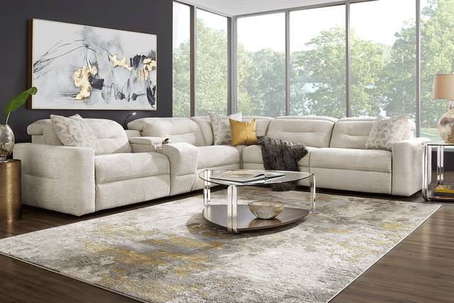 Belia Beige 9 Pc Dual Power Reclining Sectional Living Room - Thumbnail - Image 1