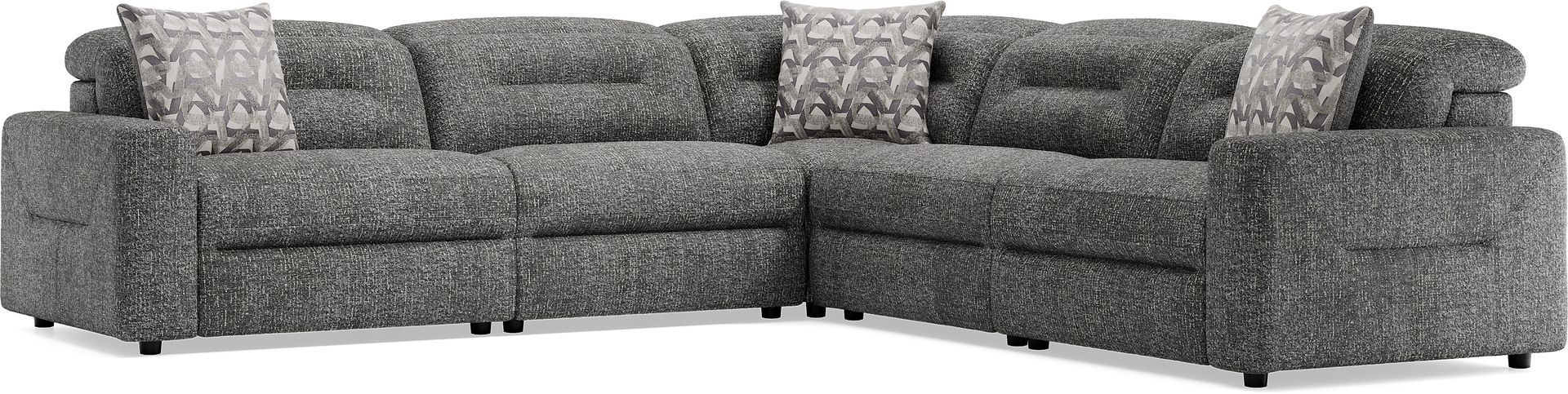 Belia Gray 5 Pc Dual Power Reclining Sectional - Image 3
