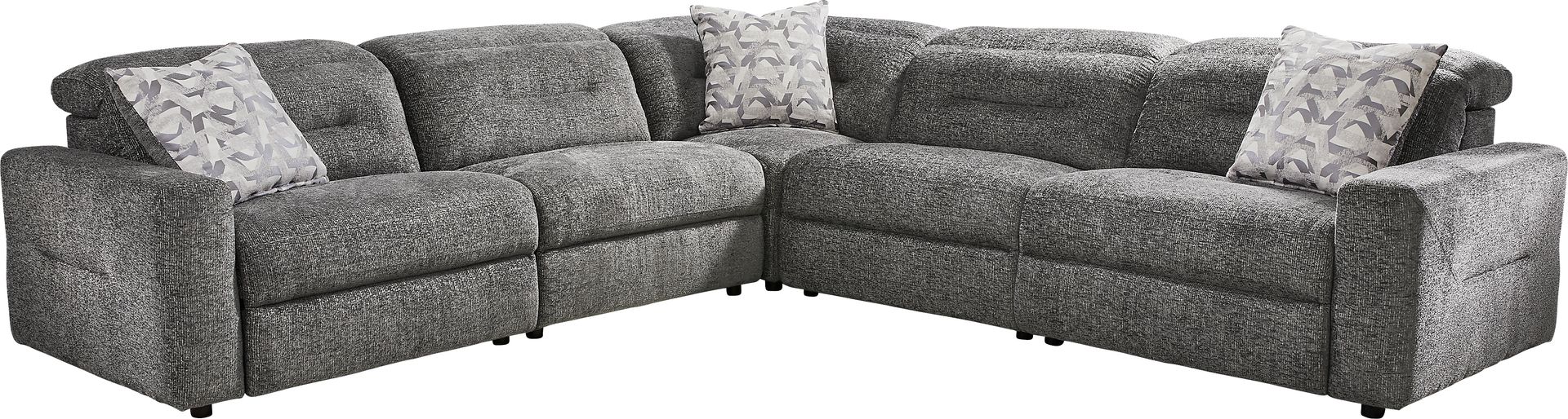 Belia Gray 5 Pc Dual Power Reclining Sectional - Image 3