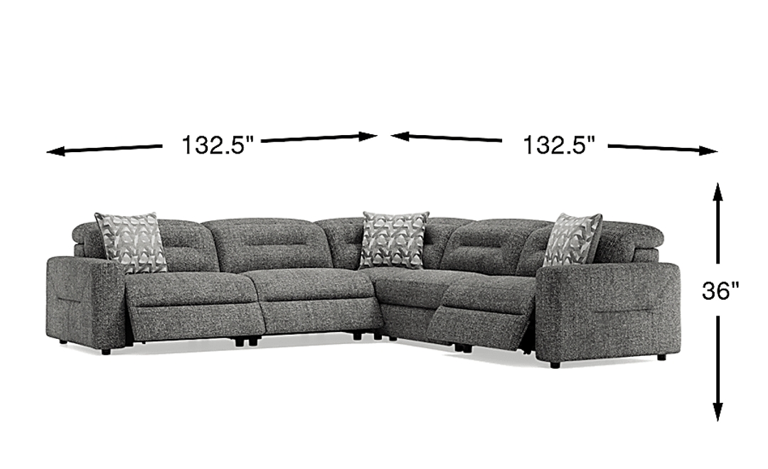 Belia 5 Pc Dual Power Reclining Sectional