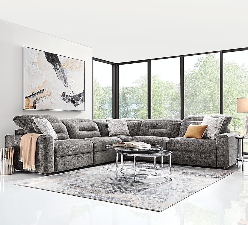 Belia Gray 5 Pc Dual Power Reclining Sectional