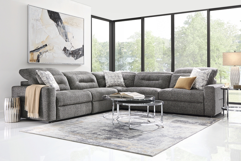 Belia Gray 5 Pc Dual Power Reclining Sectional