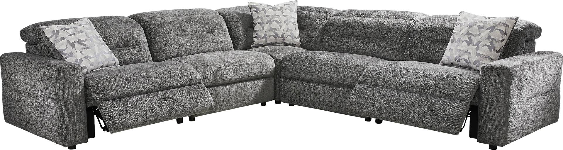 5 pc dual power reclining sectional
