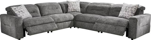 Belia Gray 5 Pc Dual Power Reclining Sectional - Thumbnail - Image 1
