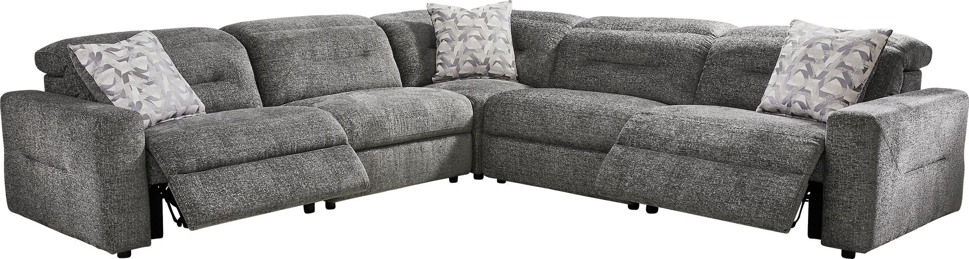 Belia Gray 5 Pc Dual Power Reclining Sectional - Image 1