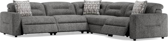 Belia Gray 5 Pc Dual Power Reclining Sectional - Thumbnail - Image 1