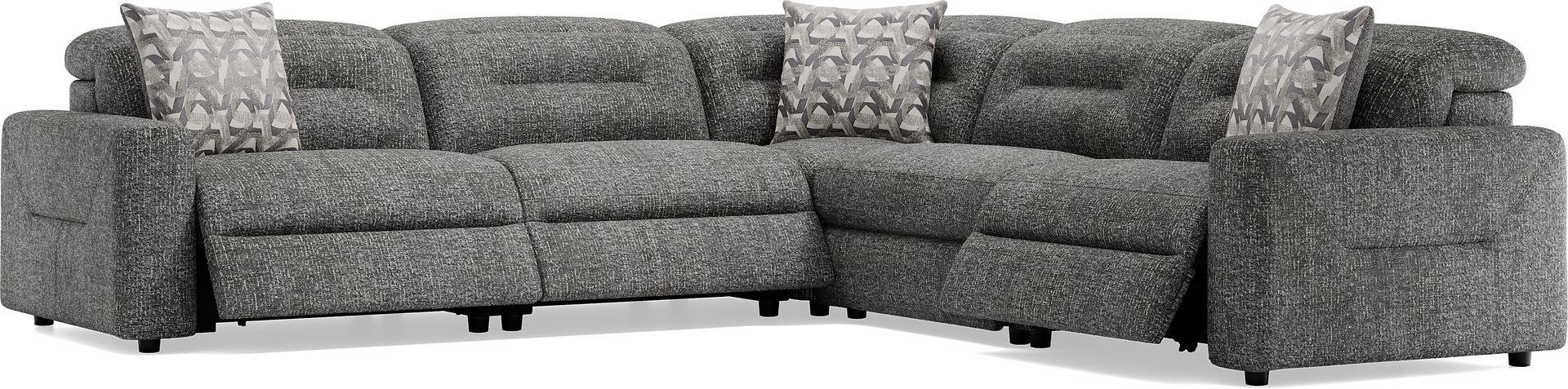Belia Gray 5 Pc Dual Power Reclining Sectional - Image 1