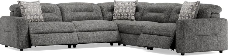 5 pc dual power reclining sectional