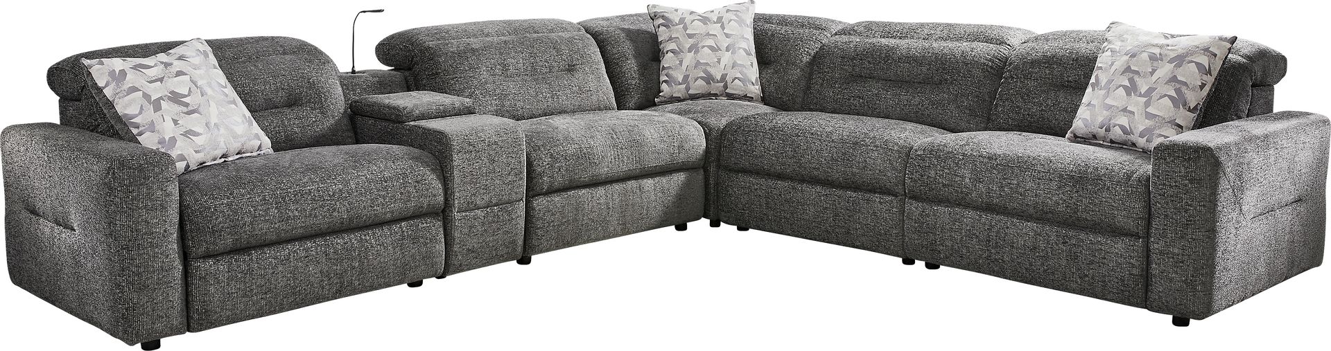 Belia Gray 6 Pc Dual Power Reclining Sectional - Image 3
