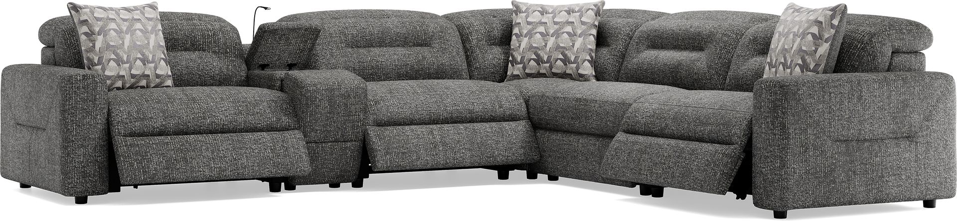 Belia Gray 6 Pc Dual Power Reclining Sectional - Image 3