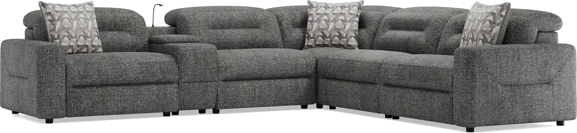 Belia Gray 6 Pc Dual Power Reclining Sectional - Image 3
