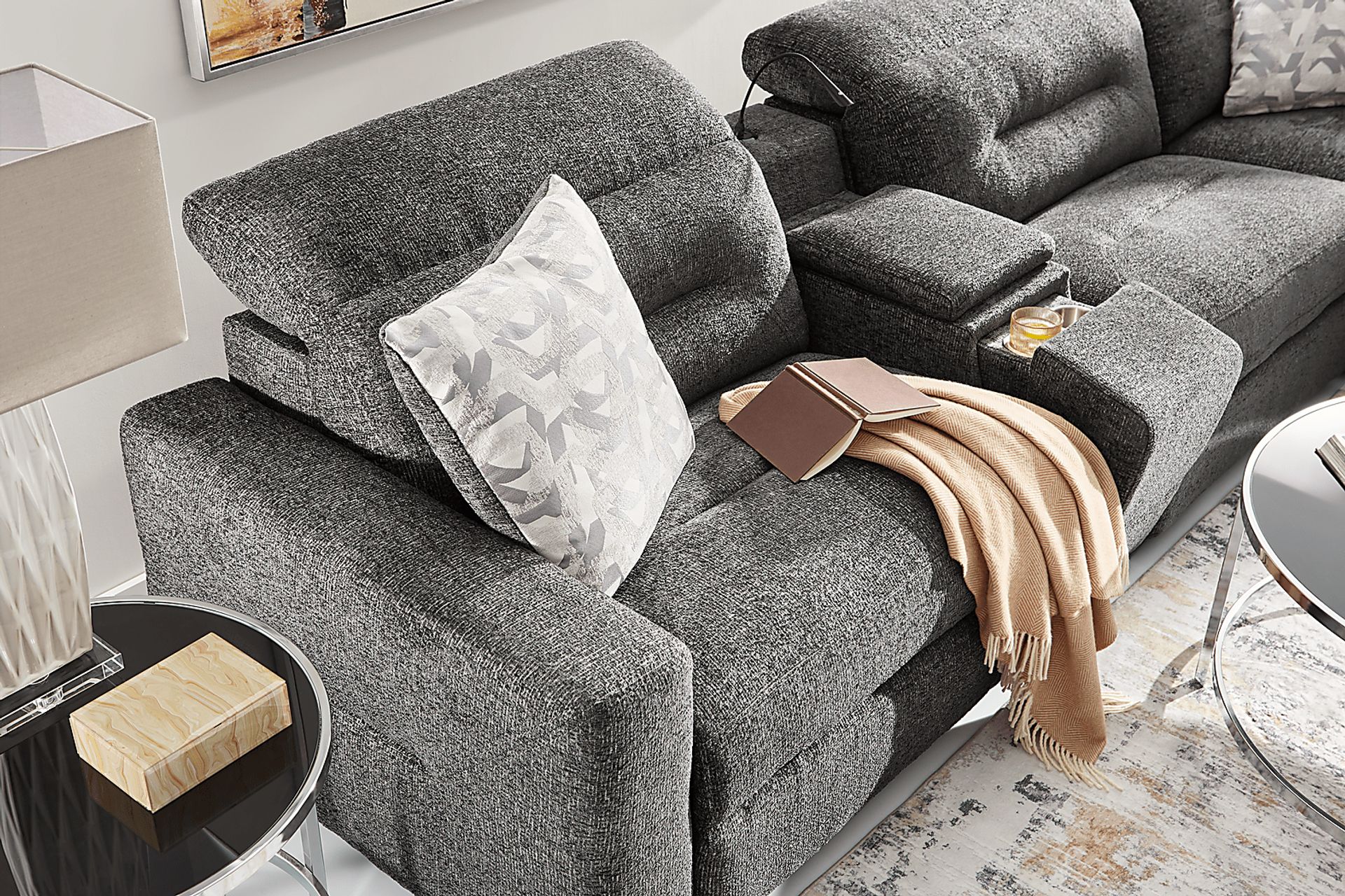 Belia Gray 6 Pc Dual Power Reclining Sectional - Image 10