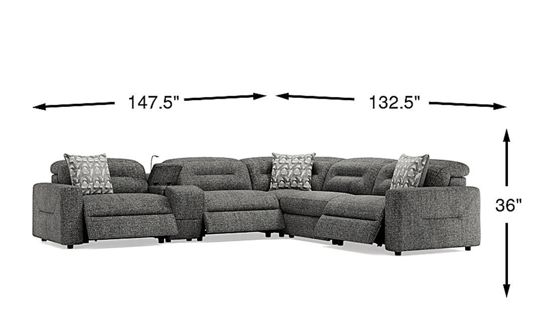 Belia 6 Pc Dual Power Reclining Sectional