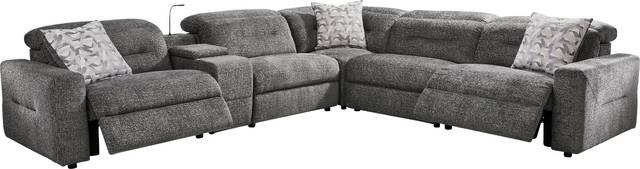 Belia Gray 6 Pc Dual Power Reclining Sectional - Thumbnail - Image 1