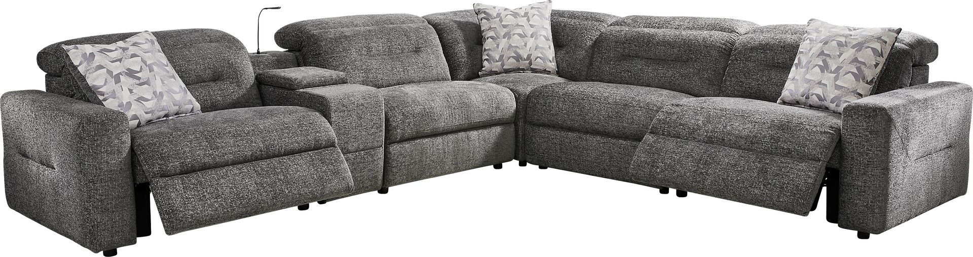 Belia Gray 6 Pc Dual Power Reclining Sectional - Image 1
