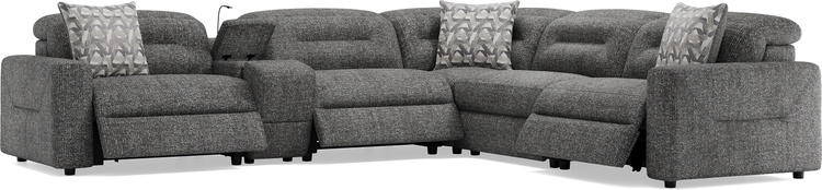 6 pc dual power reclining sectional