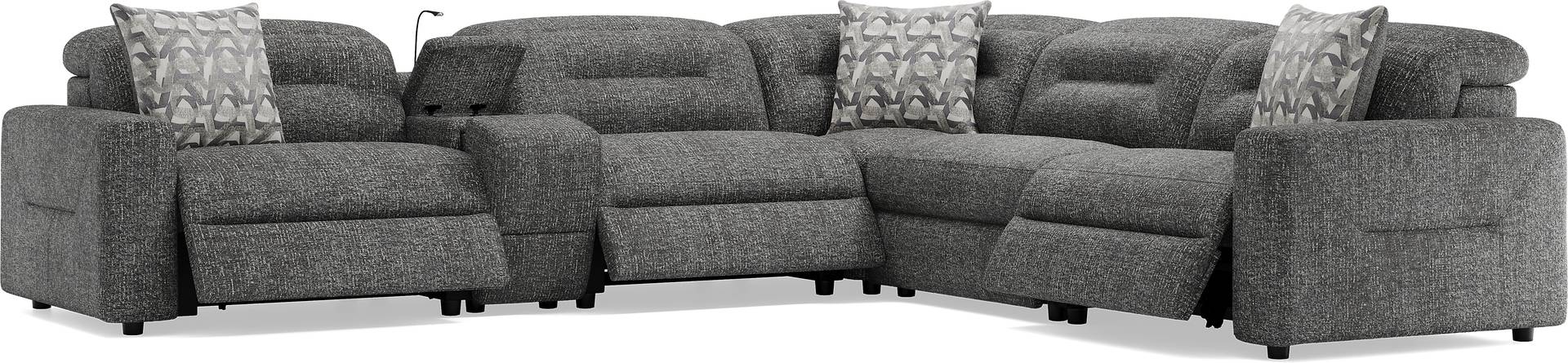 6 pc dual power reclining sectional