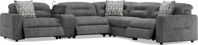 Belia Gray 6 Pc Dual Power Reclining Sectional - Thumbnail - Image 1