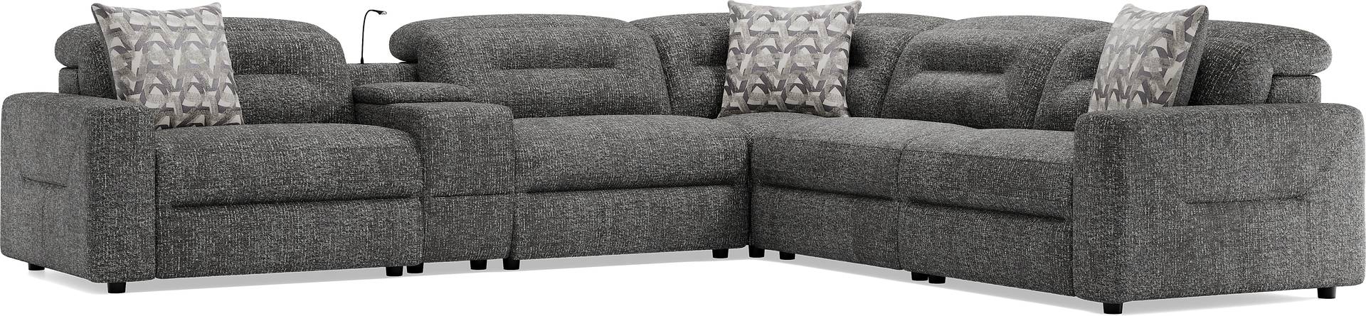 6 pc dual power reclining sectional