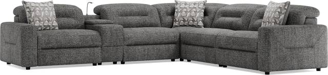 Belia Gray 6 Pc Dual Power Reclining Sectional - Thumbnail - Image 1