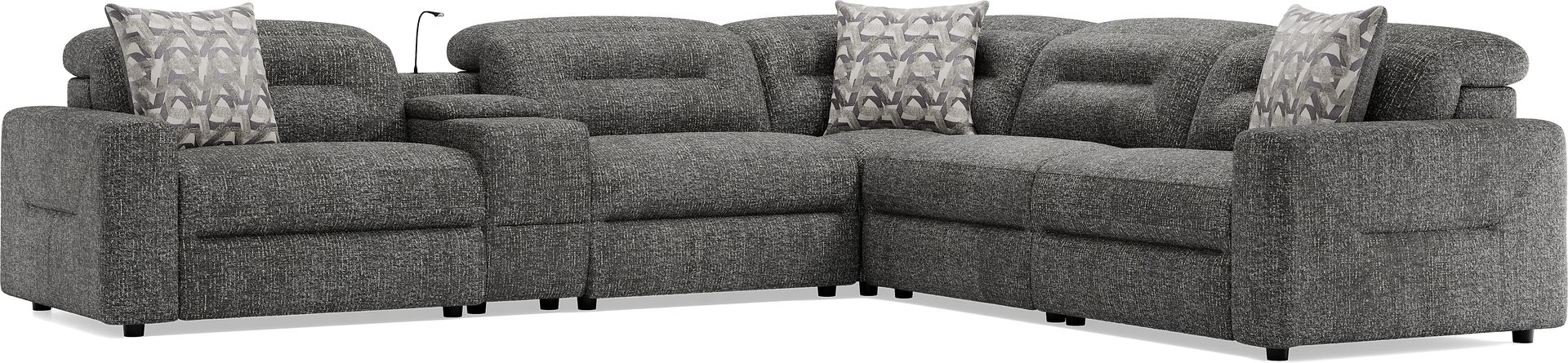 Belia Gray 6 Pc Dual Power Reclining Sectional - Image 1