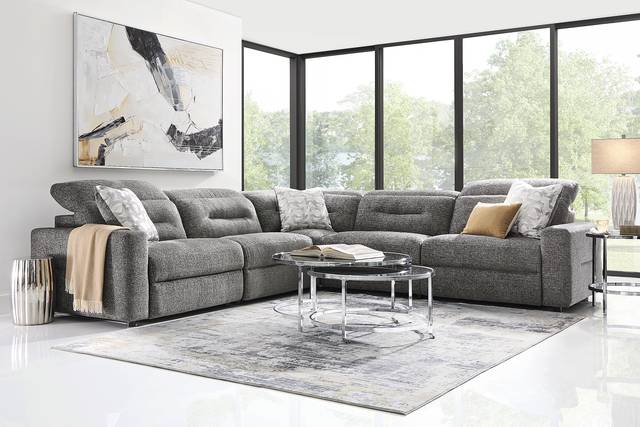 Belia Gray 8 Pc Dual Power Reclining Sectional Living Room - Thumbnail - Image 1