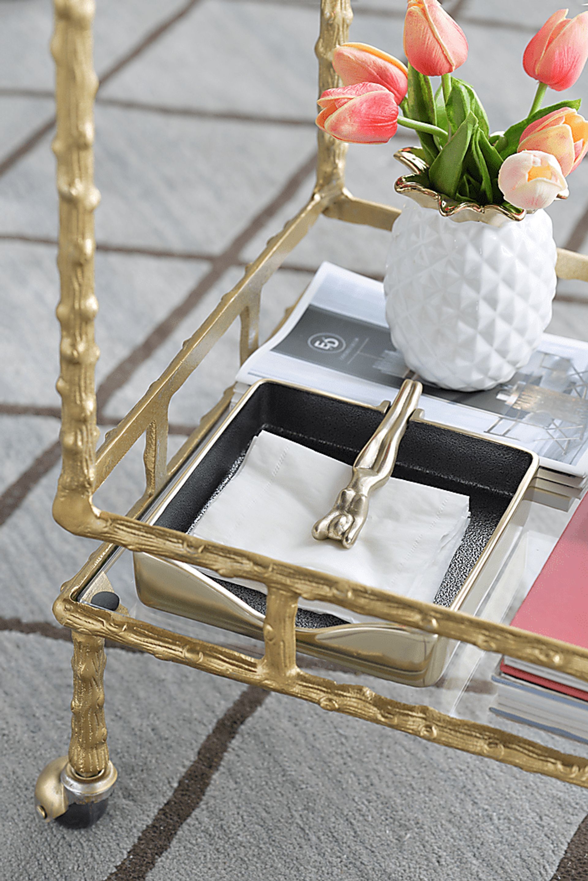 Belihar Brass Bar Cart - Image 5