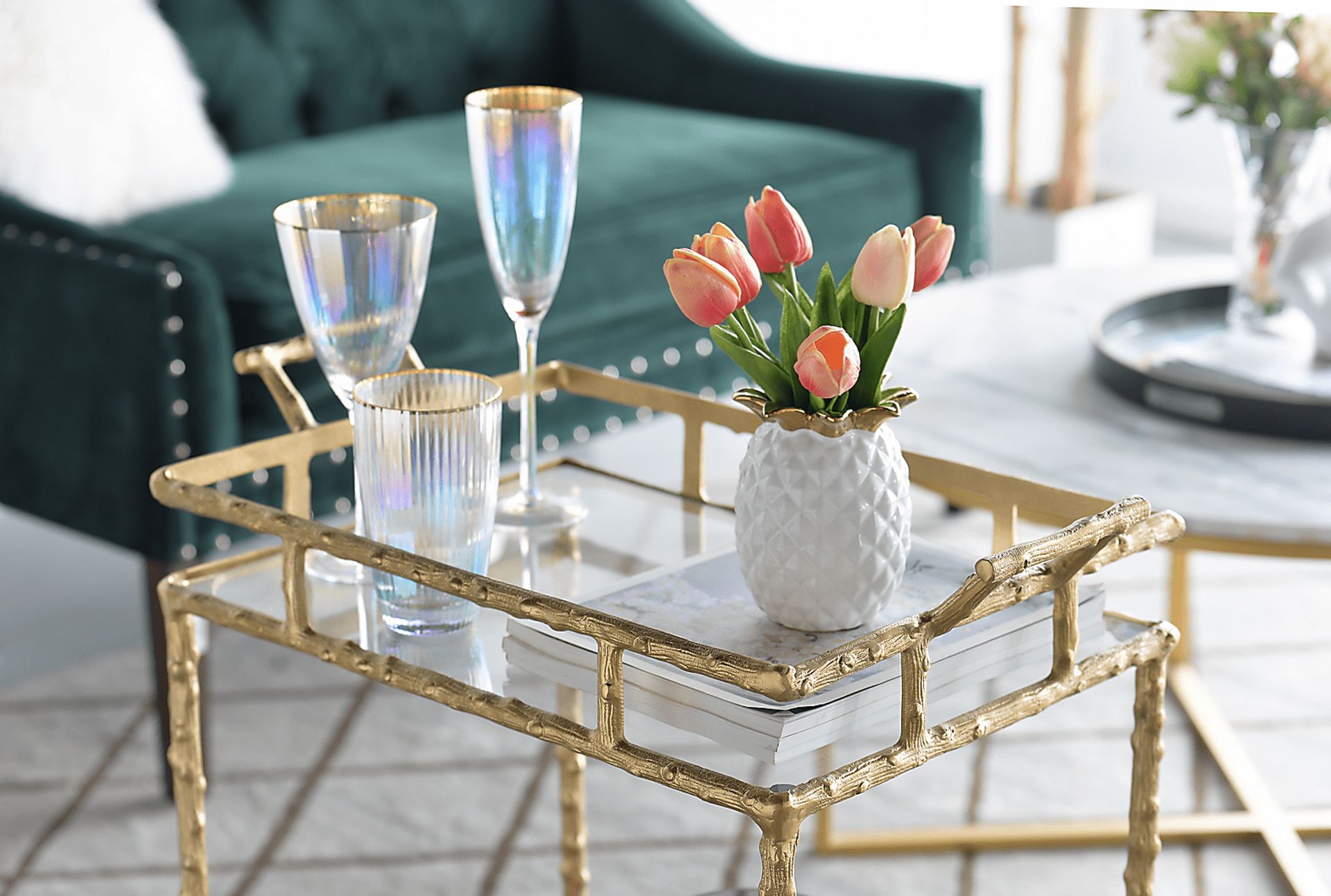 Belihar Brass Bar Cart - Image 7