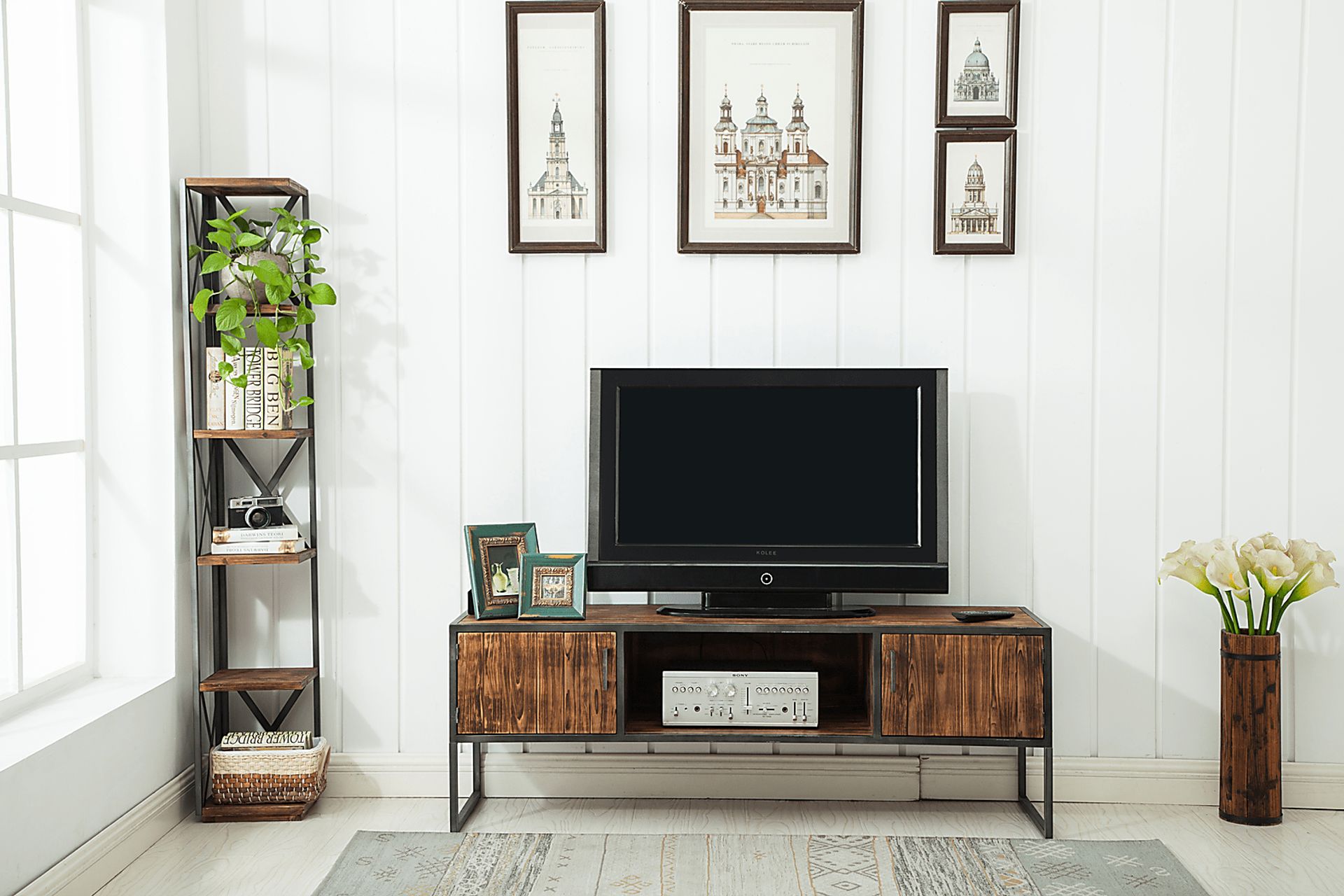 Belinan Brown Corner Bookshelf - Image 8